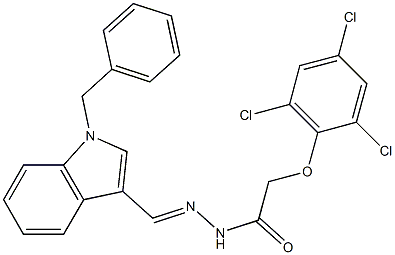 N'-[(1-benzyl-1H-indol-3-yl)methylene]-2-(2,4,6-trichlorophenoxy)acetohydrazide Struktur