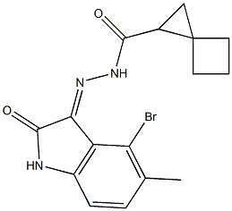 N'-(4-bromo-5-methyl-2-oxo-1,2-dihydro-3H-indol-3-ylidene)spiro[2.3]hexane-1-carbohydrazide Struktur