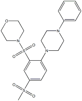 methyl 3-(4-morpholinylsulfonyl)-4-(4-phenyl-1-piperazinyl)phenyl sulfone Struktur