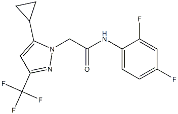 2-[5-cyclopropyl-3-(trifluoromethyl)-1H-pyrazol-1-yl]-N-(2,4-difluorophenyl)acetamide Struktur