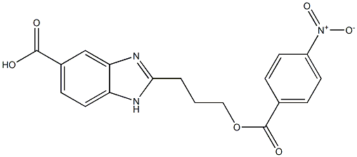 2-[3-({4-nitrobenzoyl}oxy)propyl]-1H-benzimidazole-5-carboxylic acid Struktur