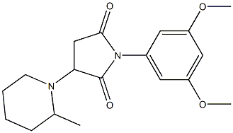 1-(3,5-dimethoxyphenyl)-3-(2-methyl-1-piperidinyl)-2,5-pyrrolidinedione Struktur