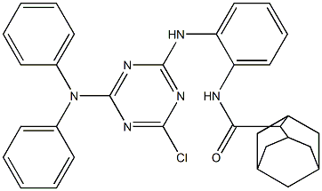 N-(2-{[4-chloro-6-(diphenylamino)-1,3,5-triazin-2-yl]amino}phenyl)-2-adamantanecarboxamide Struktur