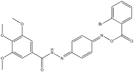 N'-(4-{[(2-bromobenzoyl)oxy]imino}-2,5-cyclohexadien-1-ylidene)-3,4,5-trimethoxybenzohydrazide Struktur