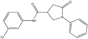 N-(3-chlorophenyl)-5-oxo-1-phenyl-3-pyrrolidinecarboxamide Struktur