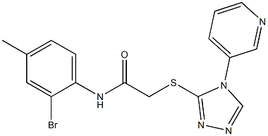 N-(2-bromo-4-methylphenyl)-2-{[4-(3-pyridinyl)-4H-1,2,4-triazol-3-yl]sulfanyl}acetamide Struktur