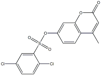 4-methyl-2-oxo-2H-chromen-7-yl 2,5-dichlorobenzenesulfonate Struktur