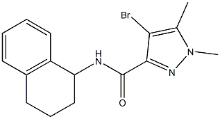 4-bromo-1,5-dimethyl-N-(1,2,3,4-tetrahydro-1-naphthalenyl)-1H-pyrazole-3-carboxamide Struktur