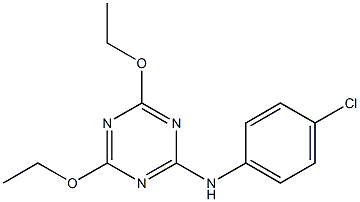 N-(4-chlorophenyl)-N-(4,6-diethoxy-1,3,5-triazin-2-yl)amine Struktur