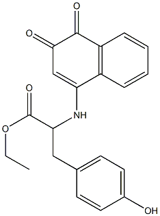 ethyl 2-[(3,4-dioxo-3,4-dihydronaphthalen-1-yl)amino]-3-(4-hydroxyphenyl)propanoate Struktur