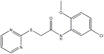 N-(5-chloro-2-methoxyphenyl)-2-(2-pyrimidinylsulfanyl)acetamide Struktur