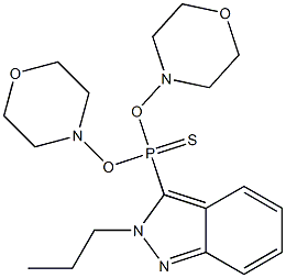 3-[di(4-morpholinyl)phosphorothioyl]-2-propyl-2H-indazole Struktur