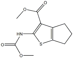 methyl 2-[(methoxycarbonyl)amino]-5,6-dihydro-4H-cyclopenta[b]thiophene-3-carboxylate Struktur