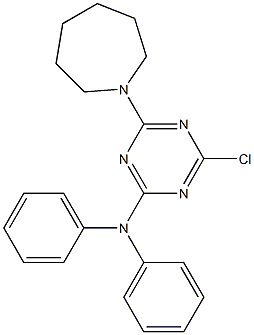 N-[4-(1-azepanyl)-6-chloro-1,3,5-triazin-2-yl]-N,N-diphenylamine Struktur