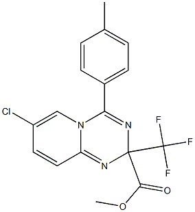 methyl 7-chloro-4-(4-methylphenyl)-2-(trifluoromethyl)-2H-pyrido[1,2-a][1,3,5]triazine-2-carboxylate Struktur