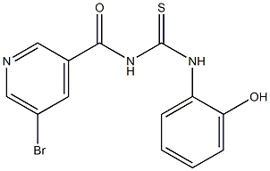 N-[(5-bromo-3-pyridinyl)carbonyl]-N'-(2-hydroxyphenyl)thiourea Struktur