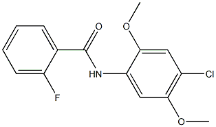 N-[4-chloro-2,5-bis(methyloxy)phenyl]-2-fluorobenzamide Struktur