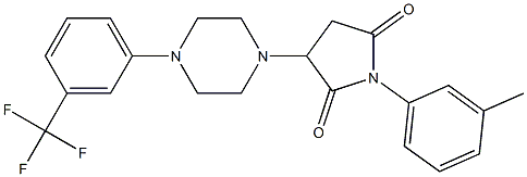 1-(3-methylphenyl)-3-{4-[3-(trifluoromethyl)phenyl]-1-piperazinyl}-2,5-pyrrolidinedione Struktur