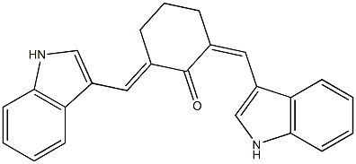 2,6-bis(1H-indol-3-ylmethylene)cyclohexanone Struktur