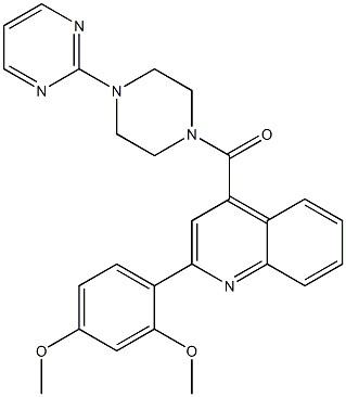 2-(2,4-dimethoxyphenyl)-4-{[4-(2-pyrimidinyl)-1-piperazinyl]carbonyl}quinoline Struktur