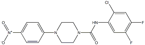 N-(2-chloro-4,5-difluorophenyl)-4-{4-nitrophenyl}-1-piperazinecarboxamide Struktur