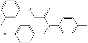 N-(4-bromobenzyl)-2-(3-methylphenoxy)-N-(4-methylphenyl)acetamide Struktur