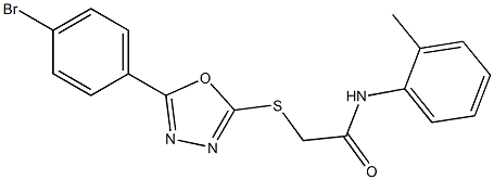 2-{[5-(4-bromophenyl)-1,3,4-oxadiazol-2-yl]sulfanyl}-N-(2-methylphenyl)acetamide Struktur