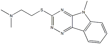 N,N-dimethyl-2-[(5-methyl-5H-[1,2,4]triazino[5,6-b]indol-3-yl)sulfanyl]ethanamine Struktur