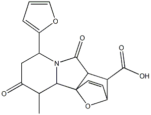 6-(2-furyl)-3-methyl-4,8-dioxo-14-oxa-7-azatetracyclo[9.2.1.0~1,9~.0~2,7~]tetradec-12-ene-10-carboxylic acid Struktur