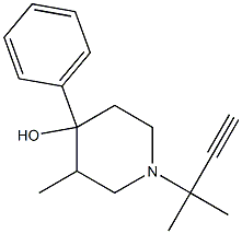 1-(1,1-dimethyl-2-propynyl)-3-methyl-4-phenyl-4-piperidinol Struktur