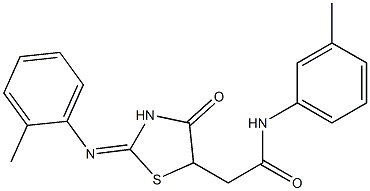 N-(3-methylphenyl)-2-{2-[(2-methylphenyl)imino]-4-oxo-1,3-thiazolidin-5-yl}acetamide Struktur