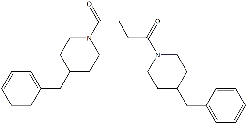 4-benzyl-1-[4-(4-benzyl-1-piperidinyl)-4-oxobutanoyl]piperidine Struktur