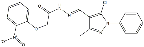 N'-[(5-chloro-3-methyl-1-phenyl-1H-pyrazol-4-yl)methylene]-2-{2-nitrophenoxy}acetohydrazide Struktur