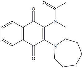 N-[3-(1-azepanyl)-1,4-dioxo-1,4-dihydro-2-naphthalenyl]-N-methylacetamide Struktur