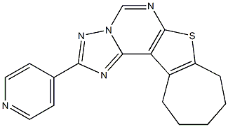 2-(4-pyridinyl)-9,10,11,12-tetrahydro-8H-cyclohepta[4,5]thieno[3,2-e][1,2,4]triazolo[1,5-c]pyrimidine Struktur