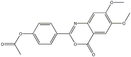 4-(6,7-dimethoxy-4-oxo-4H-3,1-benzoxazin-2-yl)phenyl acetate Struktur