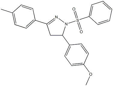 methyl 4-[3-(4-methylphenyl)-1-(phenylsulfonyl)-4,5-dihydro-1H-pyrazol-5-yl]phenyl ether Struktur