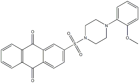 2-{[4-(2-methoxyphenyl)-1-piperazinyl]sulfonyl}anthra-9,10-quinone Struktur