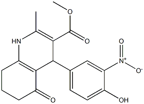 methyl 4-{4-hydroxy-3-nitrophenyl}-2-methyl-5-oxo-1,4,5,6,7,8-hexahydro-3-quinolinecarboxylate Struktur