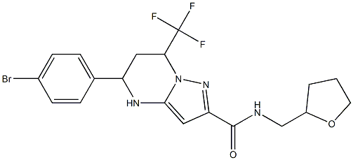 5-(4-bromophenyl)-N-(tetrahydro-2-furanylmethyl)-7-(trifluoromethyl)-4,5,6,7-tetrahydropyrazolo[1,5-a]pyrimidine-2-carboxamide Struktur