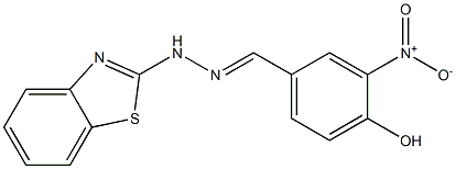 4-hydroxy-3-nitrobenzaldehyde 1,3-benzothiazol-2-ylhydrazone Struktur