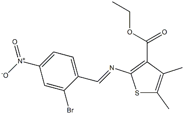 ethyl 2-({2-bromo-4-nitrobenzylidene}amino)-4,5-dimethyl-3-thiophenecarboxylate Struktur