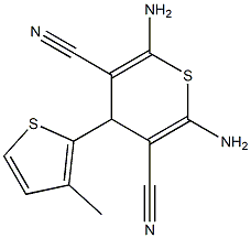 2,6-diamino-4-(3-methyl-2-thienyl)-4H-thiopyran-3,5-dicarbonitrile Struktur