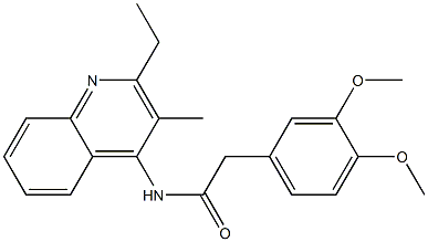 2-(3,4-dimethoxyphenyl)-N-(2-ethyl-3-methyl-4-quinolinyl)acetamide Struktur