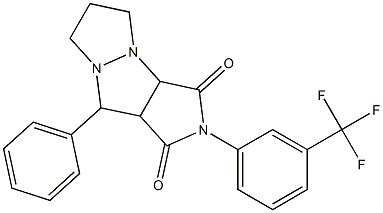 9-phenyl-2-[3-(trifluoromethyl)phenyl]tetrahydro-5H-pyrazolo[1,2-a]pyrrolo[3,4-c]pyrazole-1,3(2H,3aH)-dione Struktur