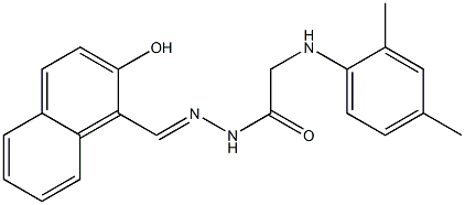 2-(2,4-dimethylanilino)-N'-[(E)-(2-hydroxy-1-naphthyl)methylidene]acetohydrazide Struktur