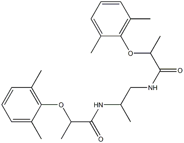 2-(2,6-dimethylphenoxy)-N-(2-{[2-(2,6-dimethylphenoxy)propanoyl]amino}-1-methylethyl)propanamide Struktur