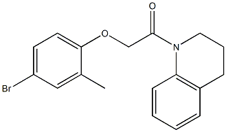 2-(4-bromo-2-methylphenoxy)-1-[3,4-dihydro-1(2H)-quinolinyl]-1-ethanone Struktur