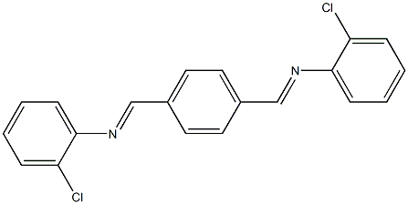 N-(2-chlorophenyl)-N-[(E)-(4-{[(2-chlorophenyl)imino]methyl}phenyl)methylidene]amine Struktur