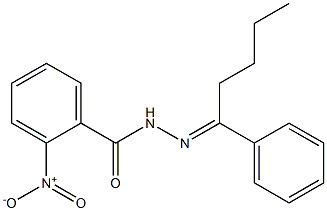 2-nitro-N'-[(E)-1-phenylpentylidene]benzohydrazide Struktur